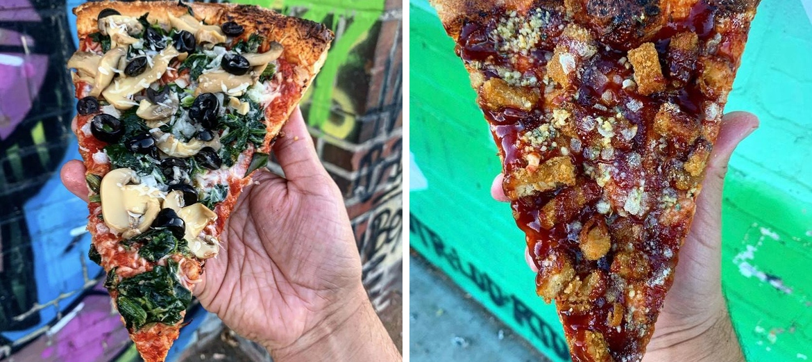 Mora Pizza Denver BBQ Chicken Pizza Slice